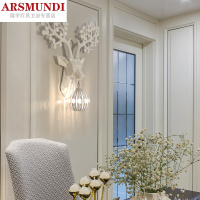 家装优选北欧装饰鹿角壁灯几何鹿头立体动物客厅背景墙过道走廊床头灯时尚简约