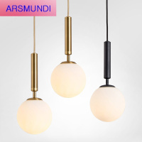 家装优选北欧后现代餐厅吊灯卧室玻璃圆球服装店简约创意单头三头床头吊灯时尚简约