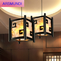 家装优选新现代中式小吊灯现代创意实木饭店客厅灯过道餐厅复古LED灯具时尚简约