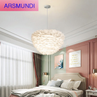 家装优选卧室灯北欧 简约现代灯饰网红ins少女儿童房温馨浪漫创意羽毛吊灯时尚简约