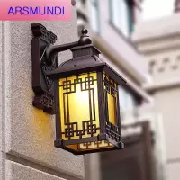 家装优选户外防水壁灯欧式室外楼梯走廊灯 仿古日式别墅阳台走廊庭院外墙口方形防水壁灯时尚简约