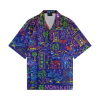 李宁X Steven Harrington系列衬衫男2022新款开衫短袖宽松运动服