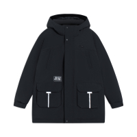 李宁童装中羽绒服男小大童2022新款户外系列防泼水冬季连帽运动服