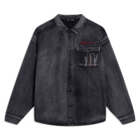 李宁衬衫男士滑板系列开衫长袖翻领宽松春季男装上衣梭织运动服