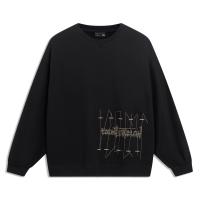 李宁卫衣男CF溯2023新款春季情侣无帽上衣女圆领休闲针织运动服