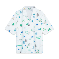 李宁衬衫男女CF溯放肆趣野2023新款夏季短袖翻领上衣情侣运动服