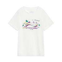 李宁童装短袖T恤女小童2023新款运动潮流系列舒适夏季耐洗运动服