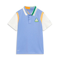 李宁童装男小童2023新款运动潮流系列舒适夏季抗菌运动短袖POLO衫