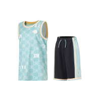 李宁童篮球比赛套装男大童2023新款韦德系列宽松运动套装