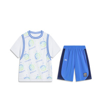 李宁童装篮球比赛套装男小童2023新款运动生活系列针织运动套装