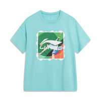 李宁童装短袖T恤男小大童2023新款运动生活系列夏圆领休闲运动服