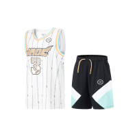 李宁童装篮球比赛套装男大童2023新款韦德系列篮球裤宽松运动套装