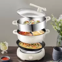 苏泊尔(SUPOR)电火锅 家用功率上蒸下煮分体式涮肉火锅多功能不粘6L升料理大容量电热电煮锅H30YKX56AY