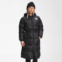 北面(The North Face) Nuptse 700 填充鹅绒系列 轻量保暖女士羽绒服 束带长款派克大衣