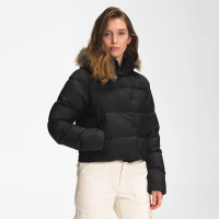 北面(The North Face) Dealio系列 550填充鹅绒 轻量保暖 连帽毛领短款女士羽绒服