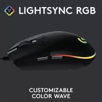 罗技(logitech)G203 LIGHTSYNC 有线游戏鼠标 黑色6个按钮 吃鸡鼠标 办公