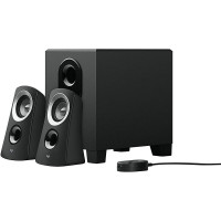 罗技(Logitech) Z313 有线多媒体音箱 2.1扬声器系统 3.5mm音频连接 带控制盒