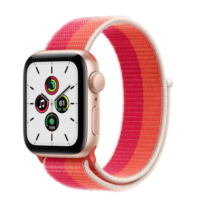 苹果(Apple) Watch SE智能手表 金色铝制表壳 彩色编织带 心率监测光学心脏传感运动