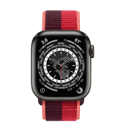 苹果(Apple) Watch Series 7智能手表 夜空黑钛金属表壳编织表带 心率血氧监测