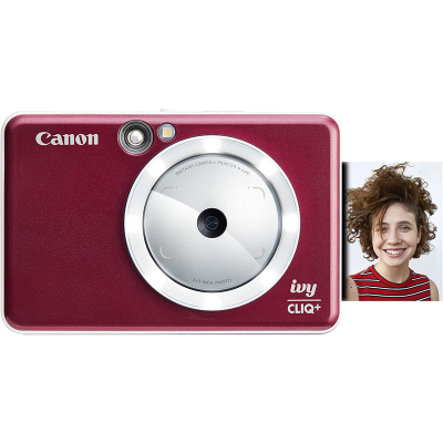 佳能Canon胶片相机Ivy CLIQ+系列即拍即得 蓝牙链接 小巧便携 可添加滤镜拍立得 宝石红 仅相机