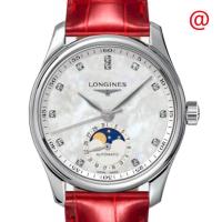 浪琴(LONGINES) Master 大师系列自动钻石皮革表带女士机械手表 L2.409.4.87.2