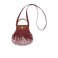 Longchamp 珑骧 LE PLIAGE FILET XS 桃花心木色网眼镂空单肩包 24流行