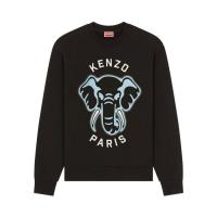 高田贤三 KENZO 黑色KENZO 大象刺绣长袖卫衣 2024新款上衣服饰 FE55SW1884MF.-99J