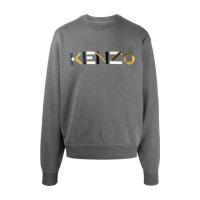 高田贤三 KENZO 灰色logo刺绣套头圆领长袖卫衣 轻奢精致舒适耐磨透气服饰 FA65SW0044MO.-97