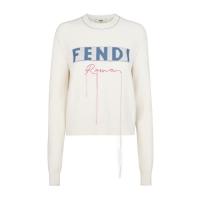 芬迪 FENDI 女式 FENDI Roma字样 圆领羊绒卫衣 上衣 毛衣 海外代购专柜FZXA19ANZC-F0ZNM