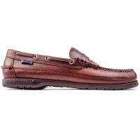 Sebago 仕品高 男士低帮鞋 真皮手工缝制船鞋 经典棕色橡胶底 正品代购