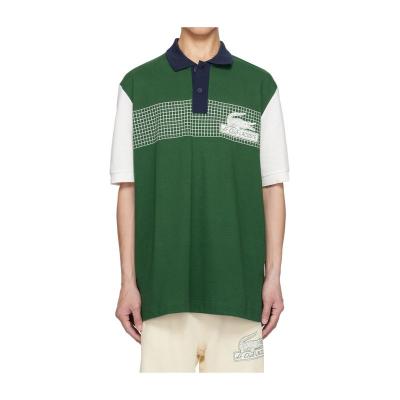 LACOSTE 法国鳄鱼 系扣短袖Polo衫棉氨纶混纺罗纹针织男士四季适用T恤 PH7822-YUY