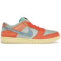 耐克NIKESB DunkLow橙绿渐变低帮休闲鞋毛绒质感