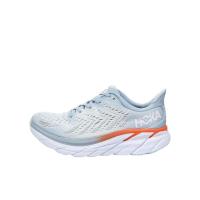 HOKA ONE ONE浅蓝色圆头logo微标正面系带女跑步鞋