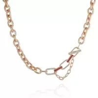 盖尔斯(GUESS)奢金水晶链锁骨项链女百搭时尚晚宴聚会珠宝饰品日