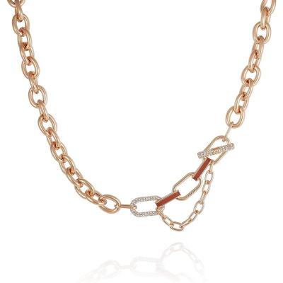 盖尔斯(GUESS)奢金水晶链锁骨项链女百搭时尚晚宴聚会珠宝饰品日