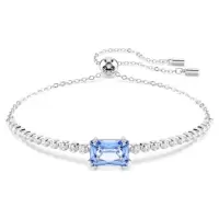 Swarovski 女款经典手链水晶镶嵌蓝色方形宝石优雅时尚饰品