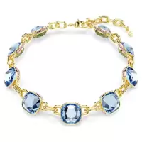 施华洛世奇(SWAROVSKI)多功能可翻转蓝绿渐变金 tone镀层水晶项链