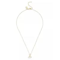 蔻驰(COACH)Coach精致链条珍珠吊坠项链日常百搭配饰黄金色五金