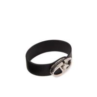 男士钯色饰面皮革手环Vlogo标志性扭锁时尚配饰