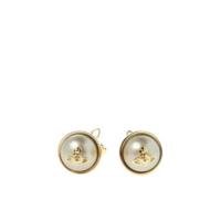 [送女友]女款式耳钉双只耳环时尚徽标设计黄铜配饰