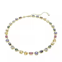 施华洛世奇(SWAROVSKI)多切面金 tone 链条混色项链时尚百搭配饰