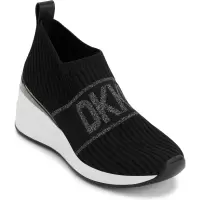 DKNY女士运动休闲百搭松紧系带楔形增高跑步鞋