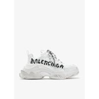 巴黎世家(Balenciaga)女鞋潮流拼接漆面白底跑鞋休闲运动鞋厚底老