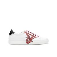 纪梵希(GIVENCHY)白色印花徽标休闲运动鞋男圆头系带跑步鞋潮流百