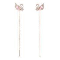 施华洛世奇(SWAROVSKI)耳环女款天鹅滴水造型耳钉玫瑰金镀层锆石