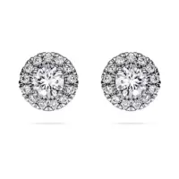 施华洛世奇(SWAROVSKI)女士永恆光环钉扣耳钉18K白金镶钻实验室生