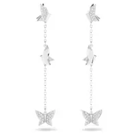 施华洛世奇(SWAROVSKI)女士白钻蝴蝶水晶耳钉小巧精致百搭配饰镶
