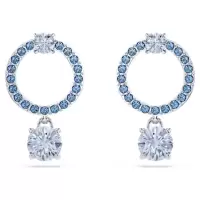 施华洛世奇(SWAROVSKI)蓝水晶密钉镶耳环女时尚简约灵动垂坠耳饰