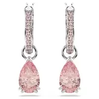 施华洛世奇(SWAROVSKI)粉晶水滴耳环时尚优雅珍珠点缀耳钉女士耳