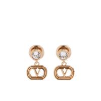 华伦天奴(Valentino)女款椭圆金属耳环金色饰面时尚百搭配饰耳饰